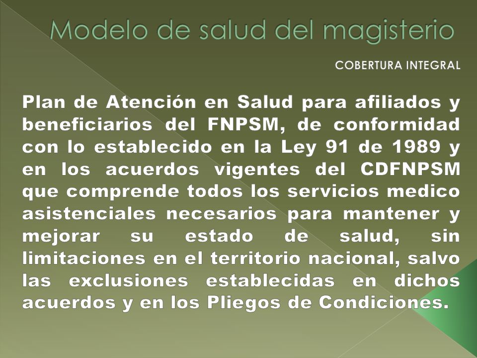 Modelo de salud del magisterio