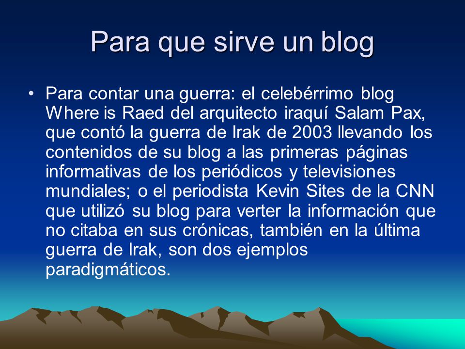 Para que sirve un blog