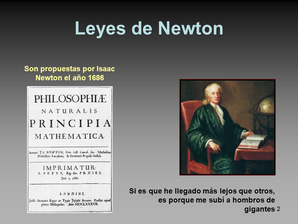 Son propuestas por Isaac Newton el año 1686