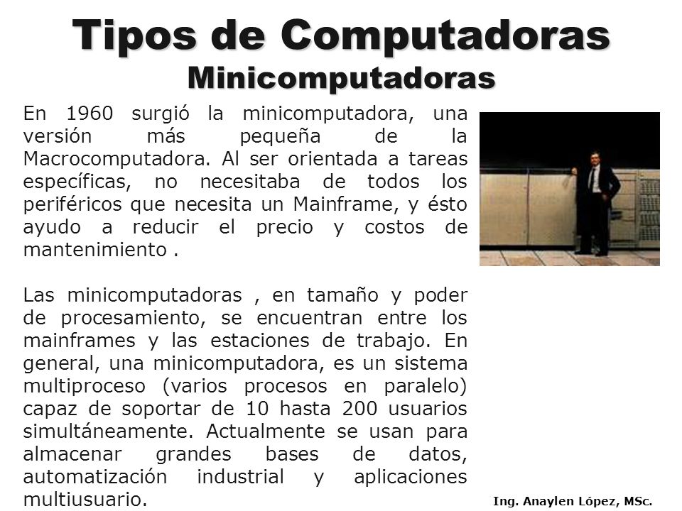 Tipos de Computadoras Minicomputadoras