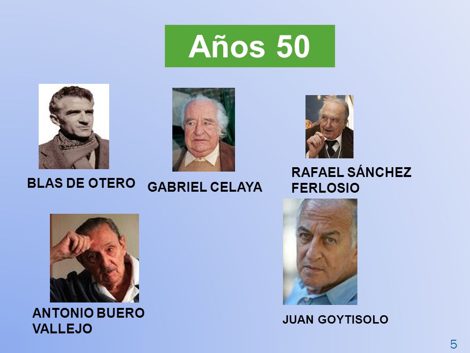 Años 50 RAFAEL SÁNCHEZ FERLOSIO BLAS DE OTERO GABRIEL CELAYA
