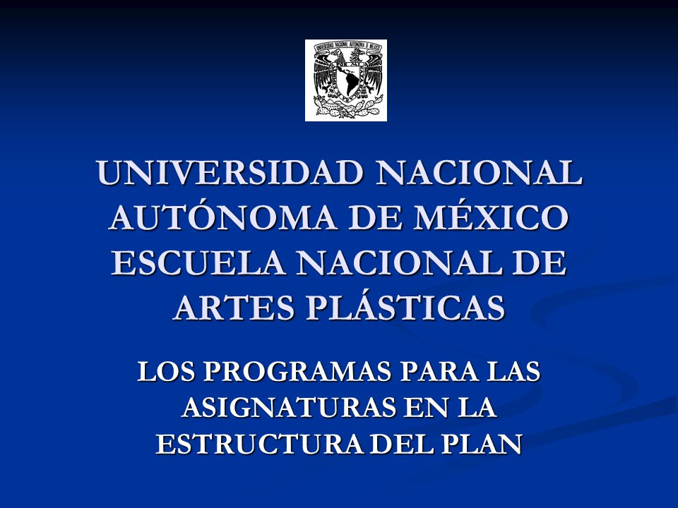 LOS PROGRAMAS PARA LAS ASIGNATURAS EN LA ESTRUCTURA DEL PLAN