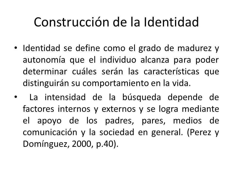 Construcción de la Identidad