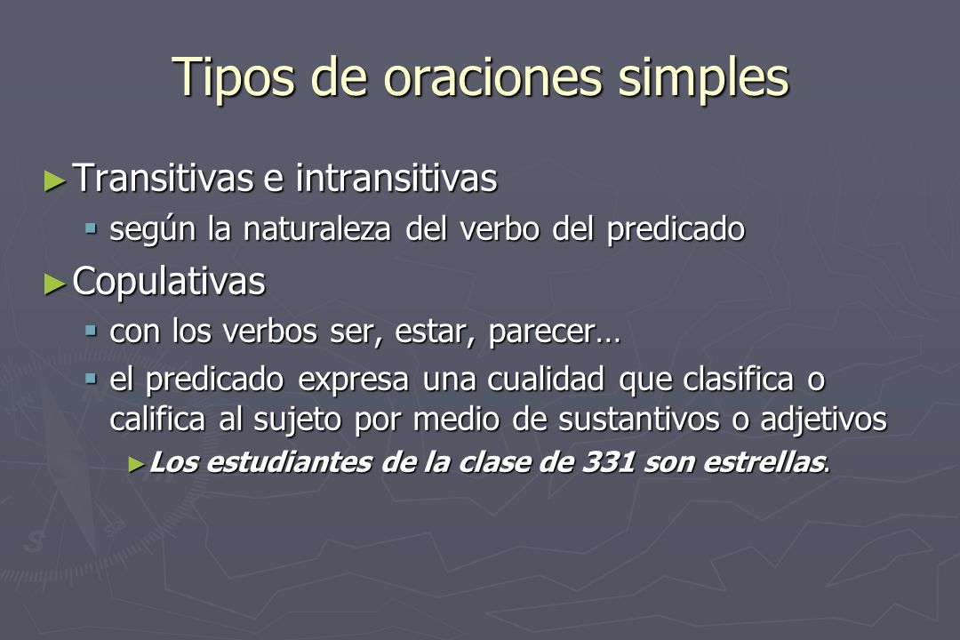 Tipos de oraciones simples