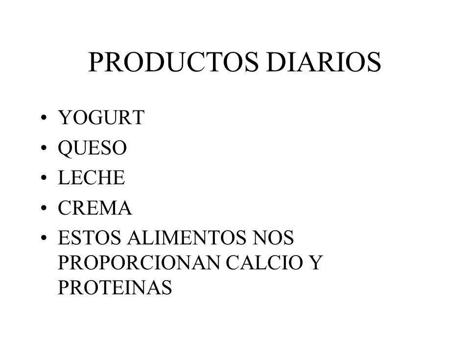 PRODUCTOS DIARIOS YOGURT QUESO LECHE CREMA