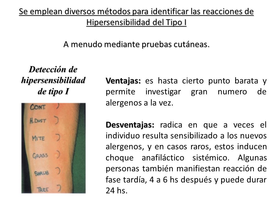 Detección de hipersensibilidad de tipo I