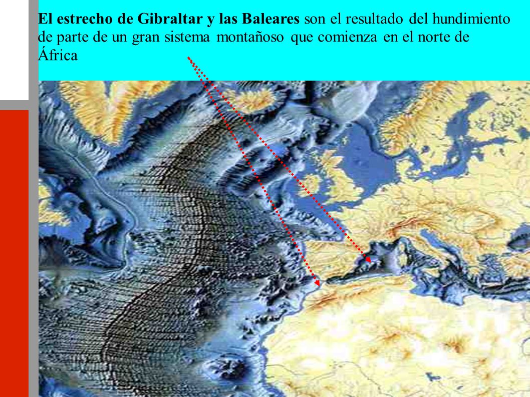 El estrecho de Gibraltar y las Baleares son el resultado del hundimiento