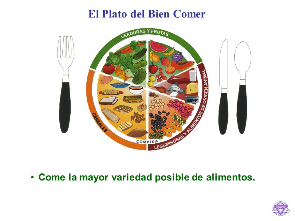 El Plato del Bien Comer Come la mayor variedad posible de alimentos.