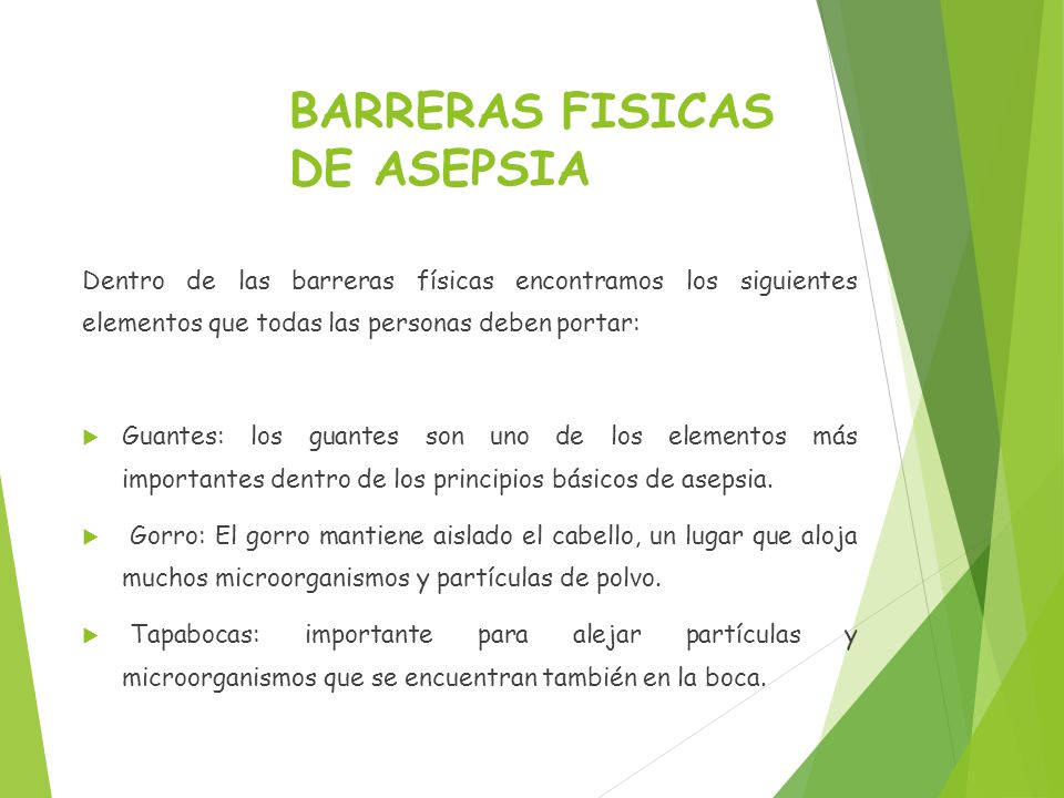 BARRERAS FISICAS DE ASEPSIA