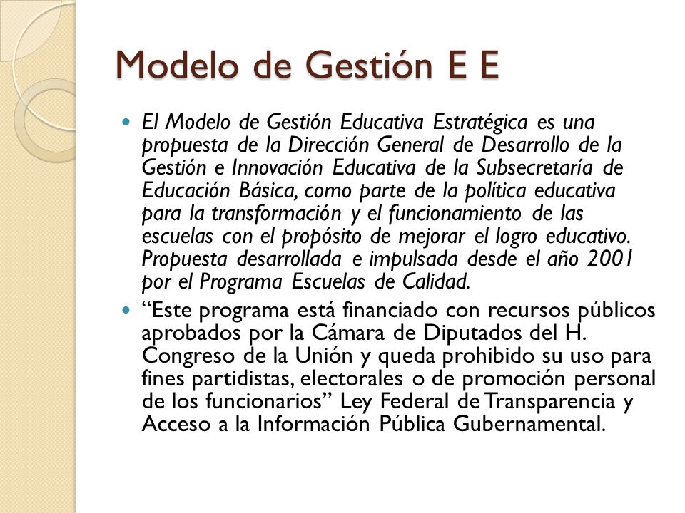 Modelo de Gestión E E