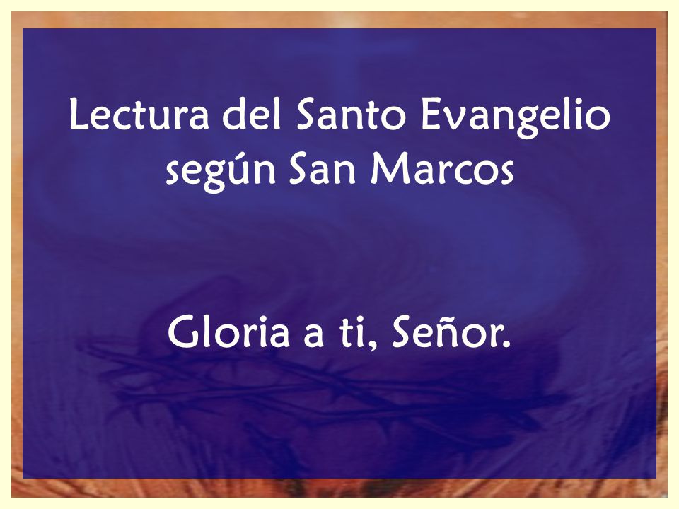 Lectura del Santo Evangelio según San Marcos
