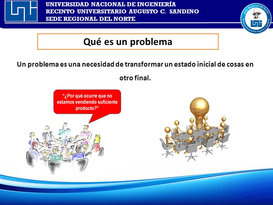 Qué es un problema Un problema es una necesidad de transformar un estado inicial de cosas en otro final.