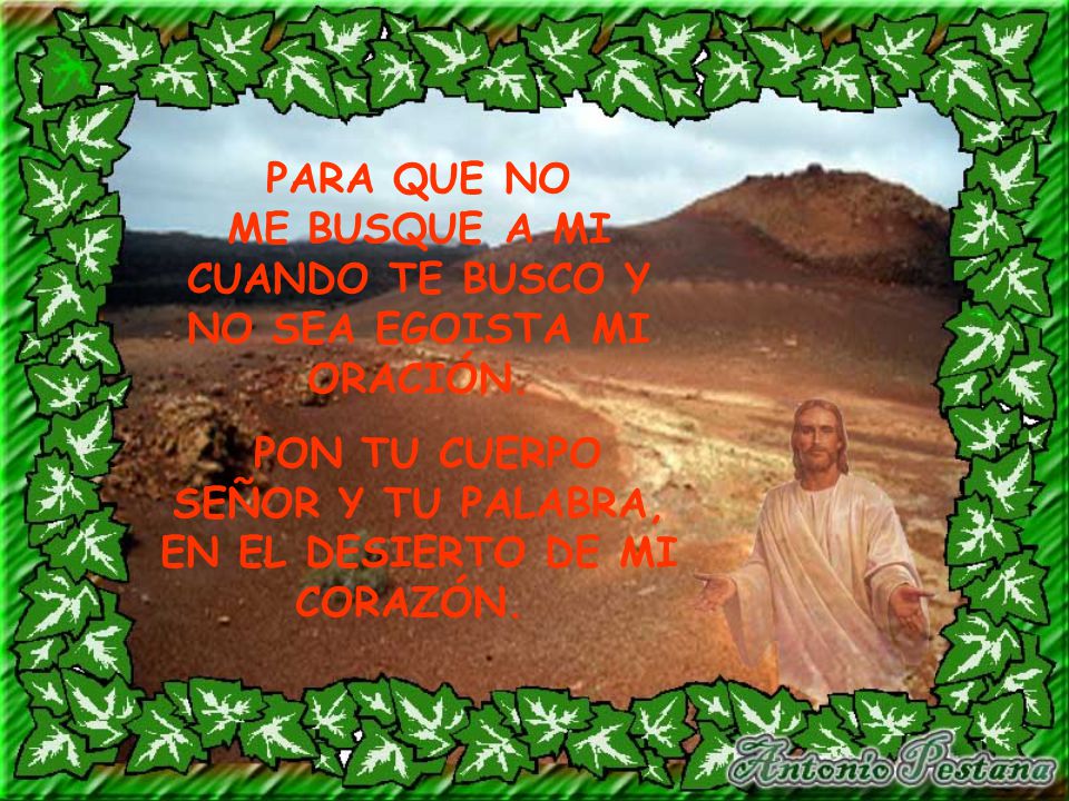 PON TU CUERPO SEÑOR Y TU PALABRA, EN EL DESIERTO DE MI CORAZÓN.