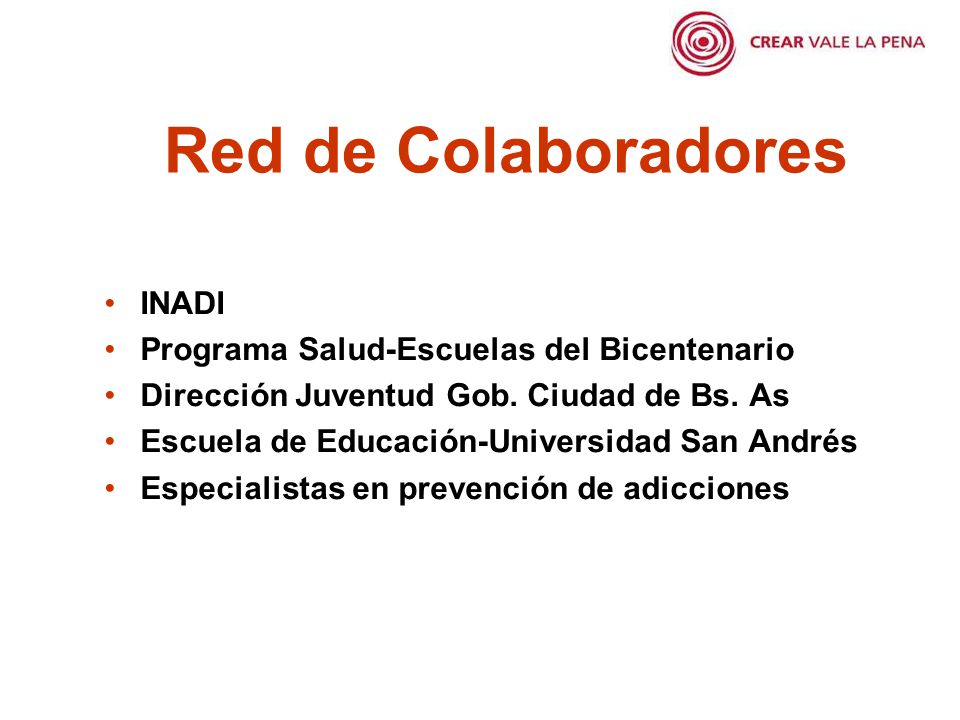 Red de Colaboradores INADI Programa Salud-Escuelas del Bicentenario