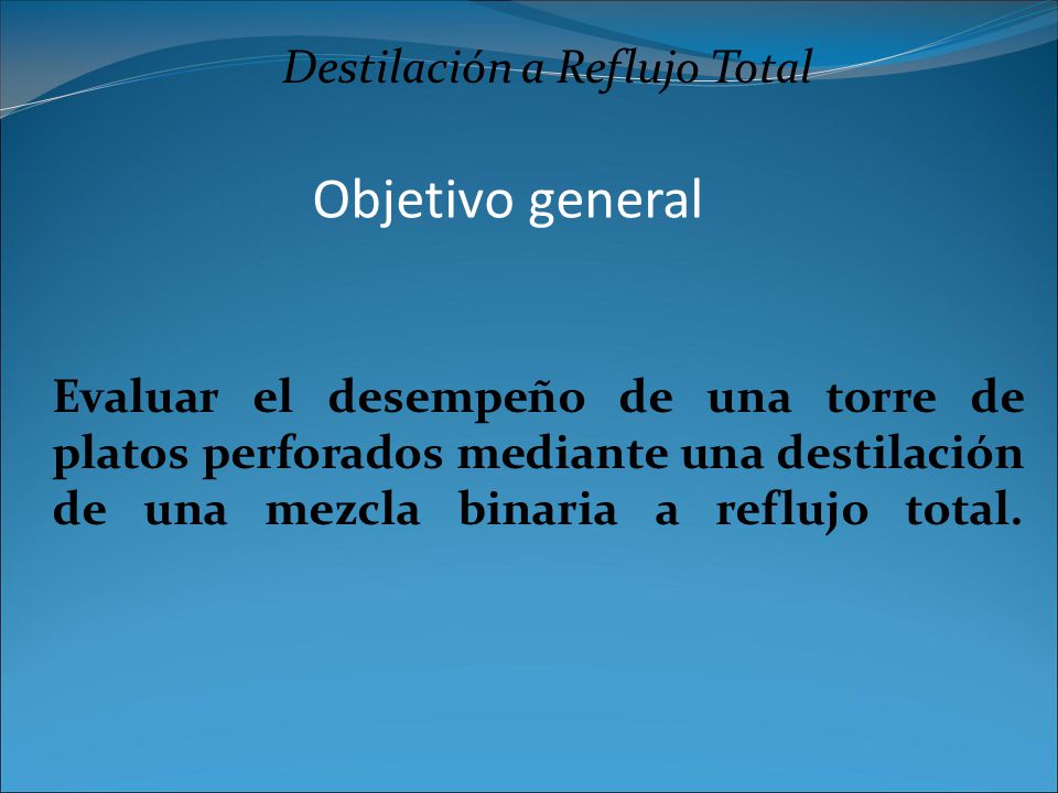 Destilación a Reflujo Total