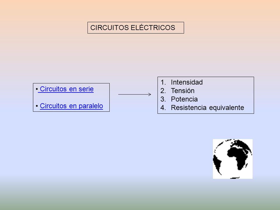CIRCUITOS ELÉCTRICOS Intensidad. Tensión. Potencia. Resistencia equivalente. Circuitos en serie.