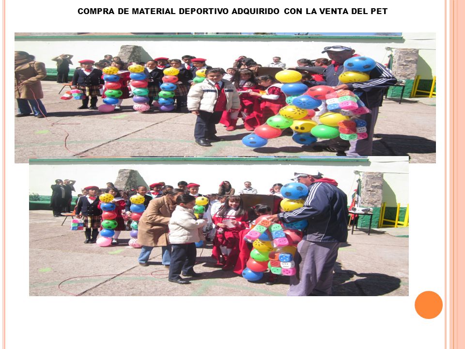 COMPRA DE MATERIAL DEPORTIVO ADQUIRIDO CON LA VENTA DEL PET