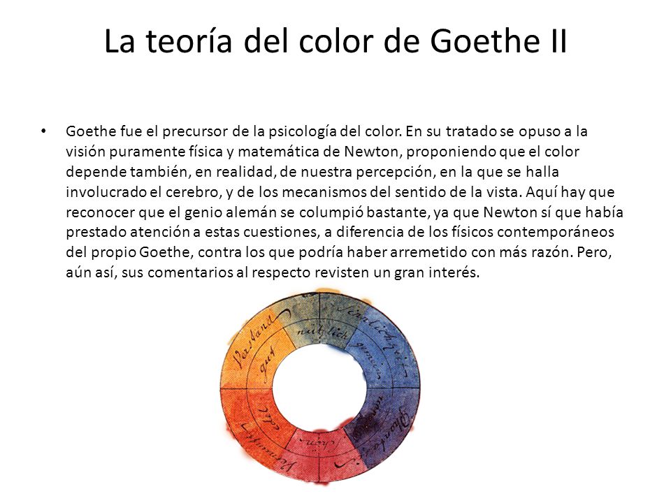 La teoría del color de Goethe II