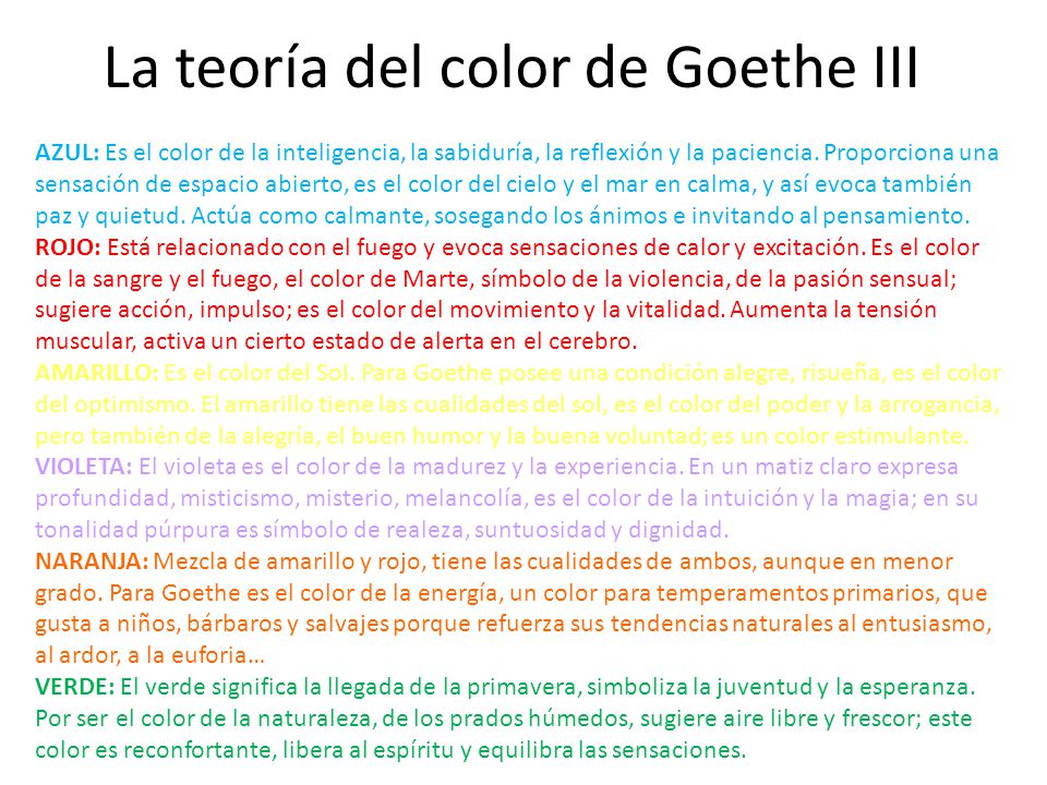 La teoría del color de Goethe III