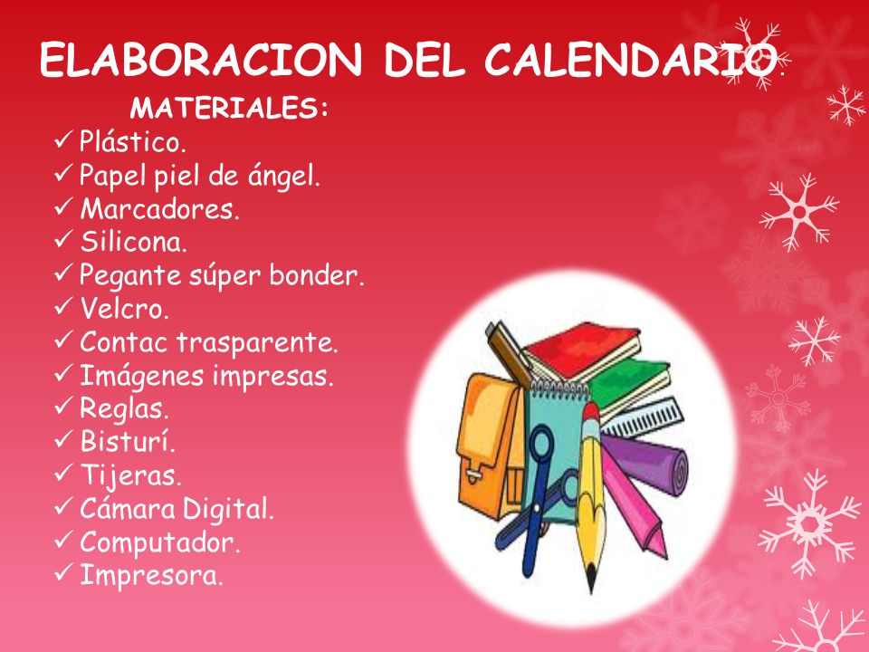 ELABORACION DEL CALENDARIO.