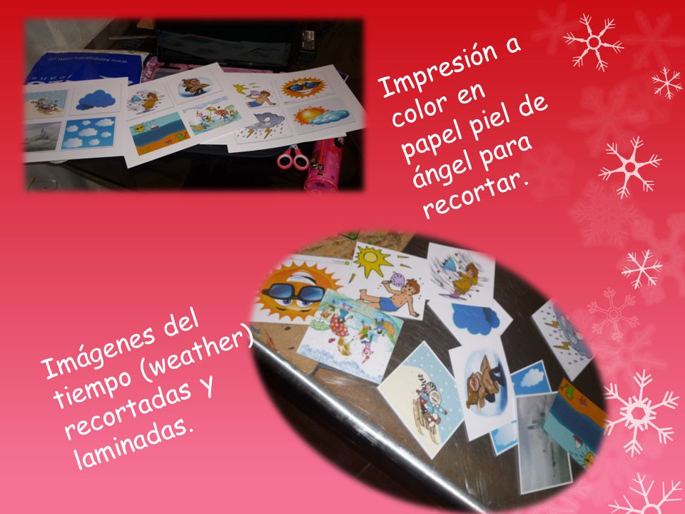 Impresión a color en papel piel de ángel para recortar.