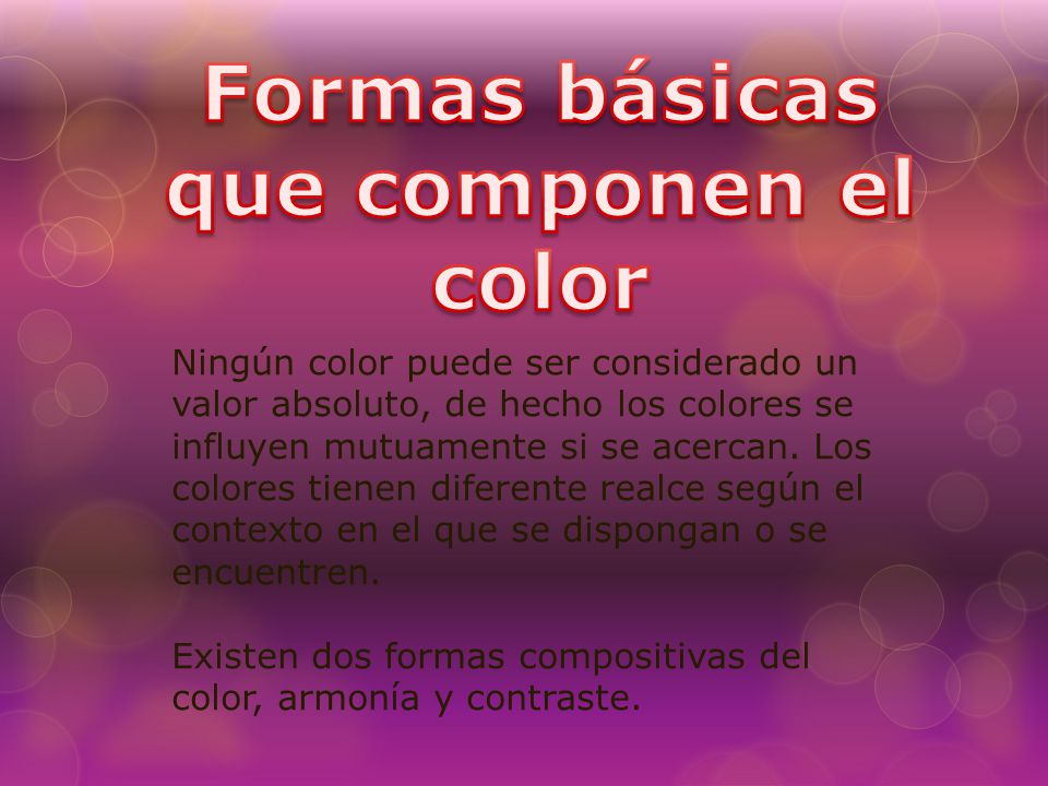 Formas básicas que componen el color