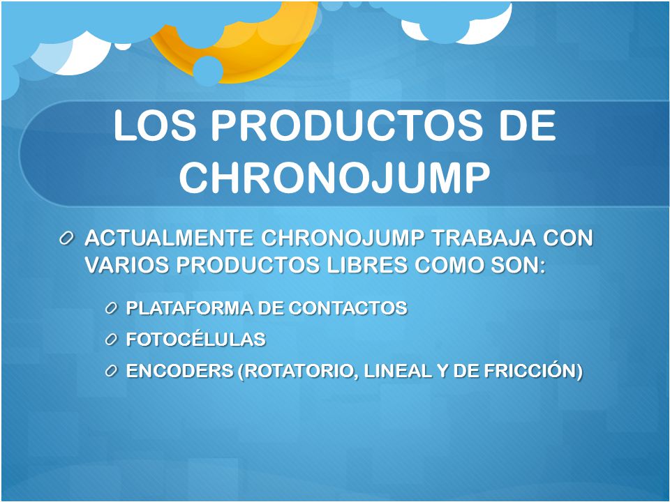 LOS PRODUCTOS DE CHRONOJUMP