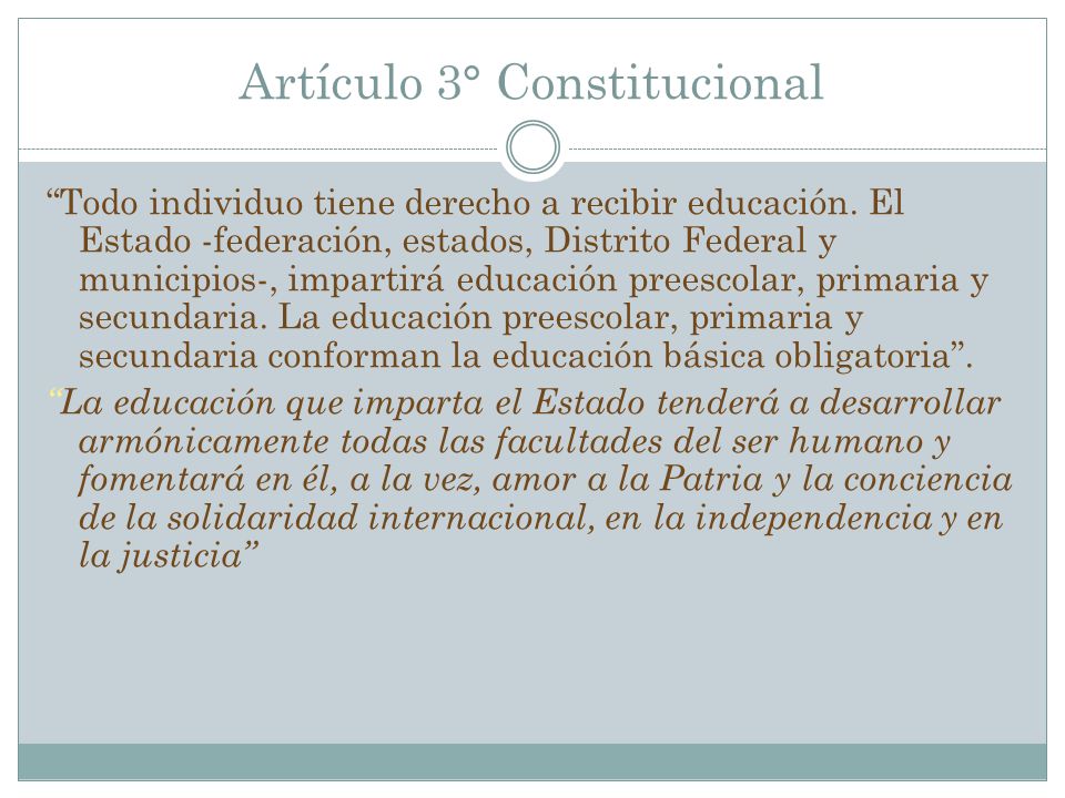 Artículo 3° Constitucional