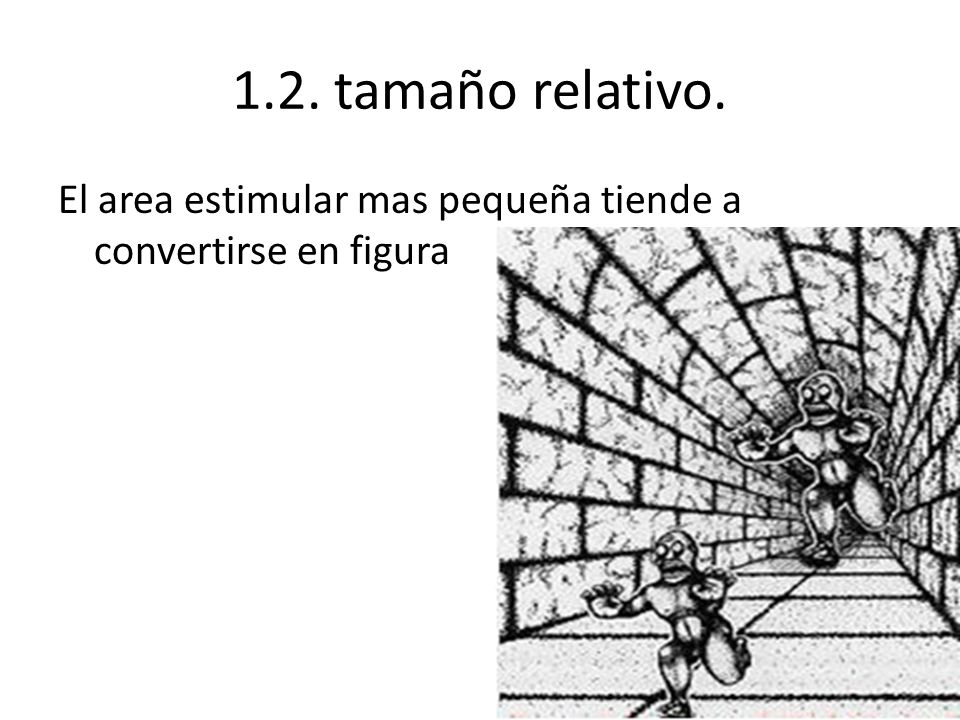 1.2. tamaño relativo. El area estimular mas pequeña tiende a convertirse en figura
