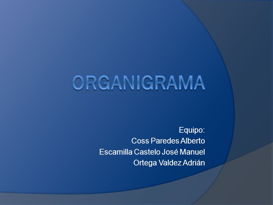 organigrama Equipo: Coss Paredes Alberto Escamilla Castelo José Manuel