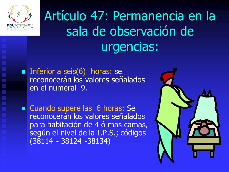 Artículo 47: Permanencia en la sala de observación de urgencias: