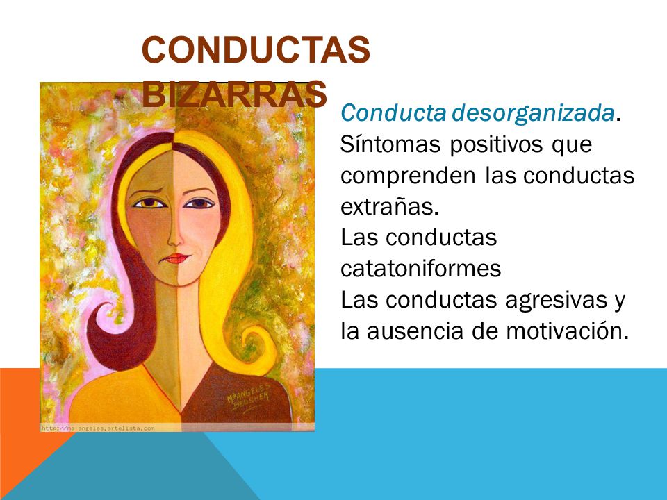 CONDUCTAS BIZARRAS Conducta desorganizada. Síntomas positivos que comprenden las conductas extrañas.
