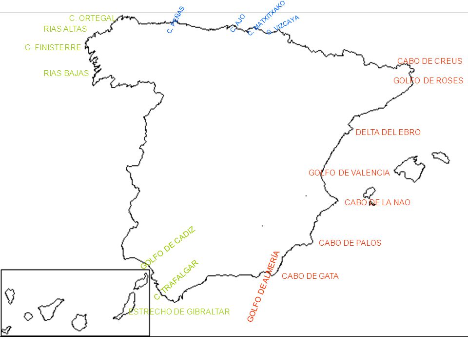 C. ORTEGAL RIAS ALTAS C. FINISTERRE CABO DE CREUS RIAS BAJAS