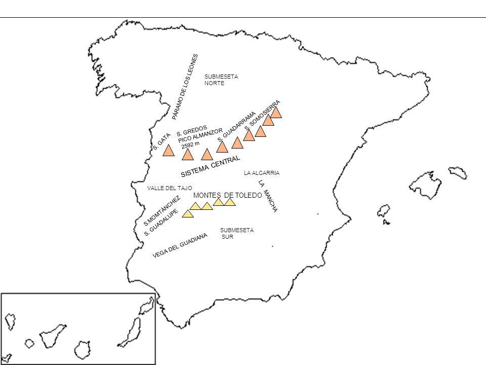 SISTEMA CENTRAL MONTES DE TOLEDO PÁRAMO DE LOS LEONES SUBMESETA NORTE