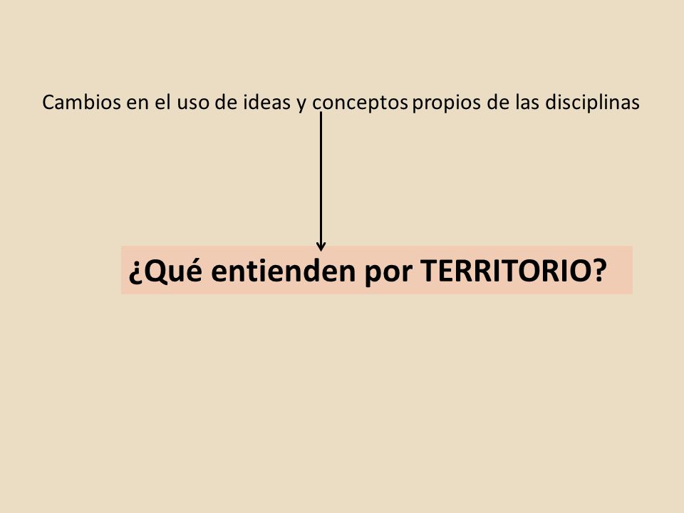 ¿Qué entienden por TERRITORIO