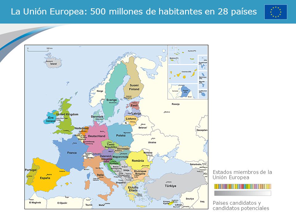 La Unión Europea: 500 millones de habitantes en 28 países