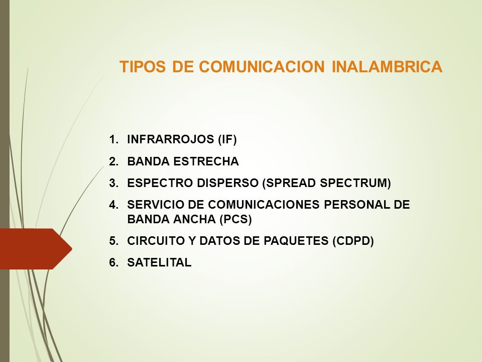 TIPOS DE COMUNICACION INALAMBRICA