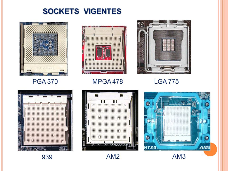 SOCKETS VIGENTES PGA 370 MPGA 478 LGA AM2 AM3 33