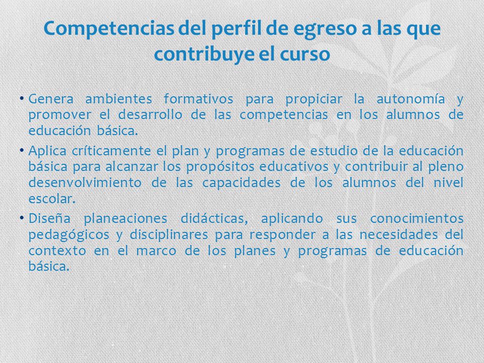 Competencias del perfil de egreso a las que contribuye el curso
