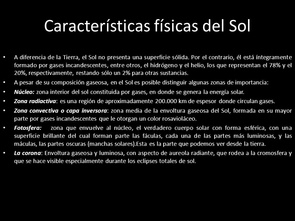 Características físicas del Sol