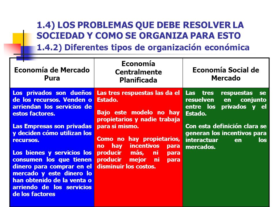 1.4) LOS PROBLEMAS QUE DEBE RESOLVER LA SOCIEDAD Y COMO SE ORGANIZA PARA ESTO