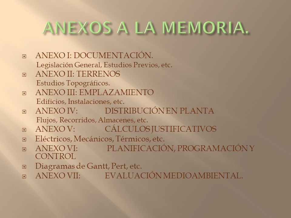 ANEXOS A LA MEMORIA. ANEXO I: DOCUMENTACIÓN. ANEXO II: TERRENOS