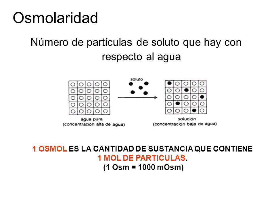 Número de partículas de soluto que hay con respecto al agua