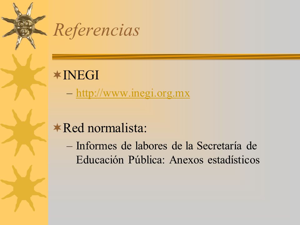 Referencias INEGI Red normalista: