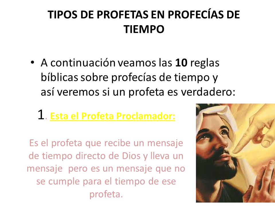TIPOS DE PROFETAS EN PROFECÍAS DE TIEMPO