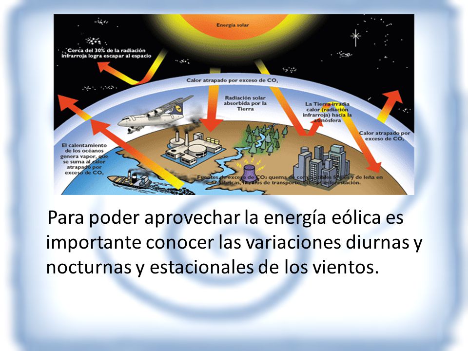Para poder aprovechar la energía eólica es importante conocer las variaciones diurnas y nocturnas y estacionales de los vientos.