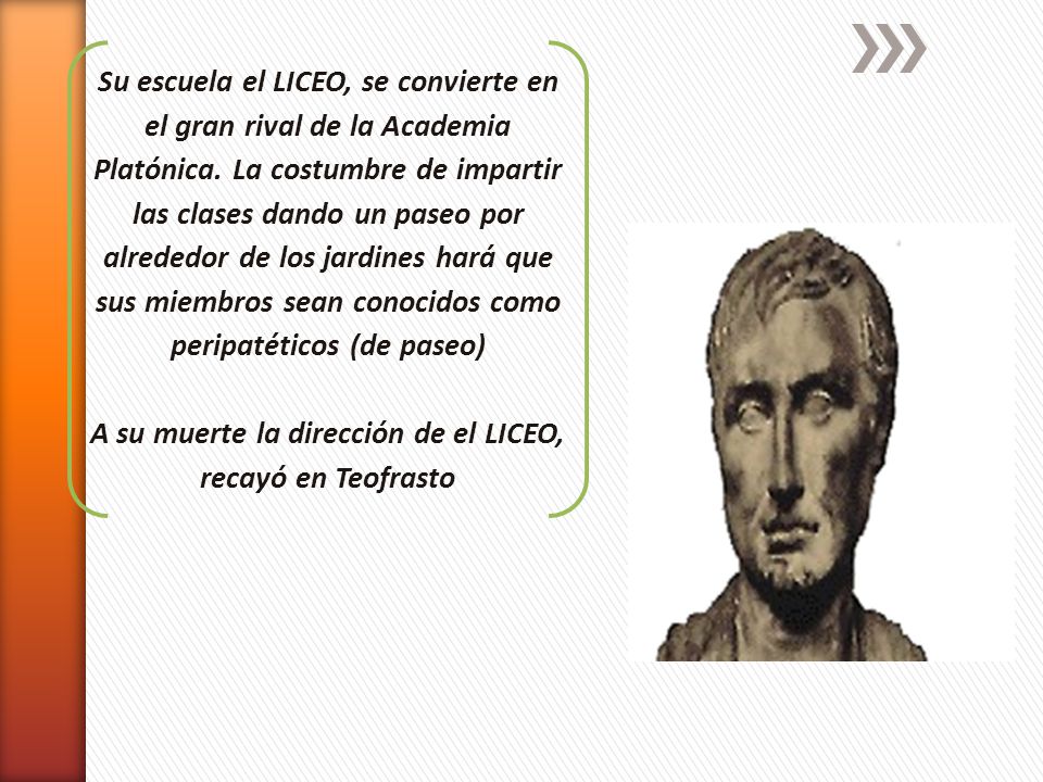 A su muerte la dirección de el LICEO, recayó en Teofrasto