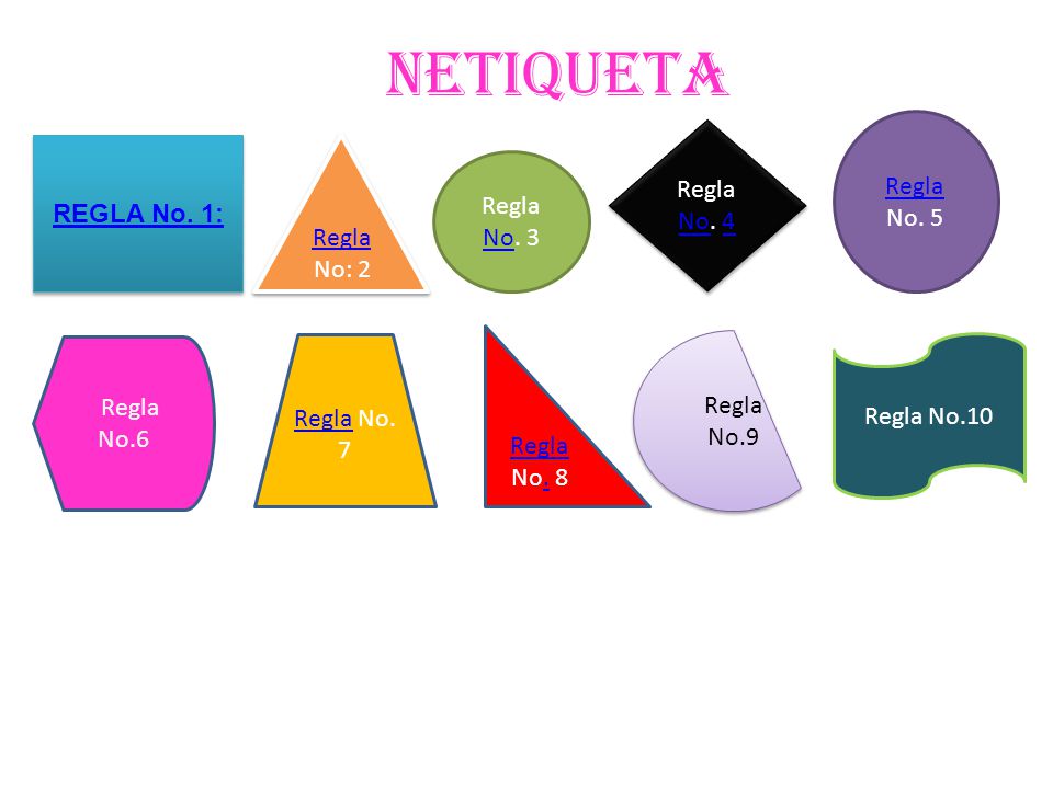 netiqueta Regla No. 5 Regla No. 4 REGLA No. 1: Regla No. 3 Regla No: 2