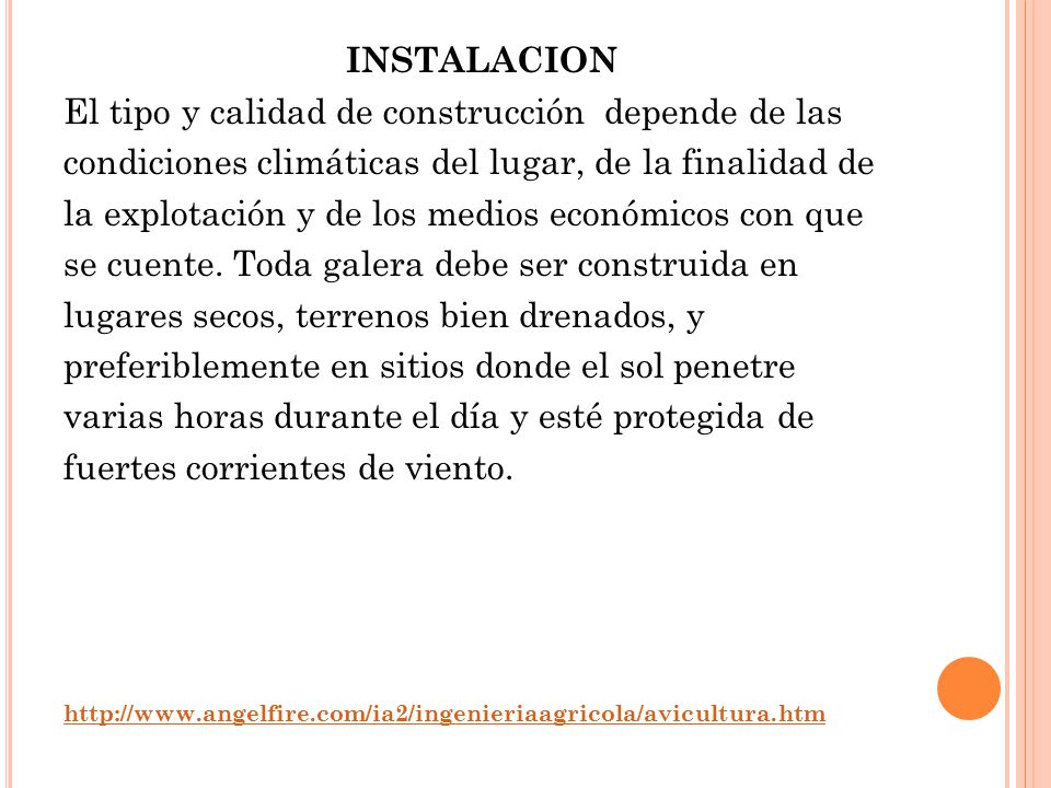 El tipo y calidad de construcción depende de las