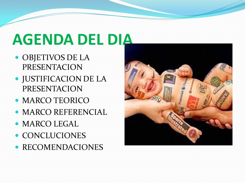 AGENDA DEL DIA OBJETIVOS DE LA PRESENTACION